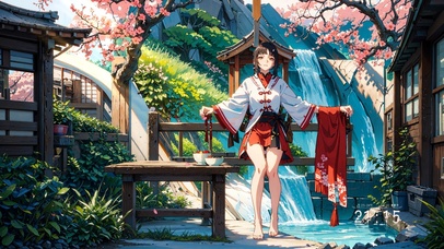 4K国风桃花秘境少女