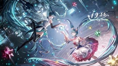 4k 初音未来 长发 空中