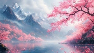 唯美樱花湖畔