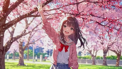 樱花树下的少女对你说早安