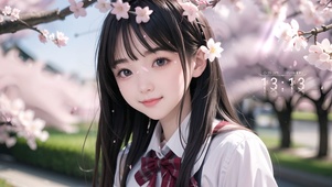 唯美可爱樱花美少女	