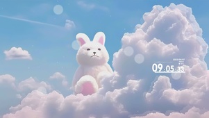草莓粉云朵兔