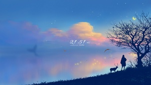 月色下的湖畔