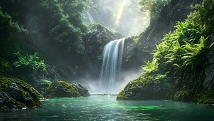 林间绿瀑