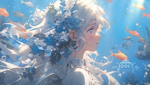 清凉水下少女