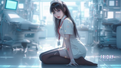 她的眼神清澈如湖水