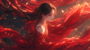 4K 红衣古风美女 6