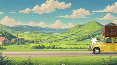 回家的线条小狗