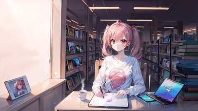 绘画少女-想在日落前去见你