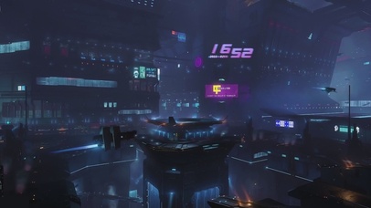 4K赛博朋克科技城市