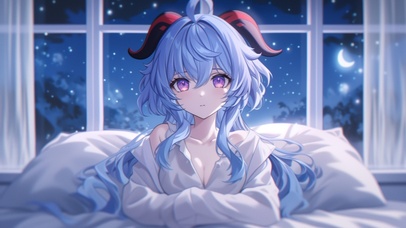 雪墨壁纸丨甘雨丨白色睡衣丨