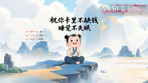 好运小童祝你不缺钱不失眠山水画