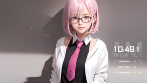 粉色领带少女