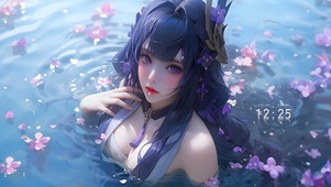 戏水少女
