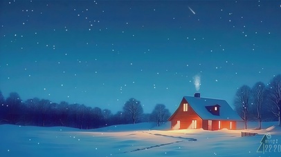 星空下温馨小屋