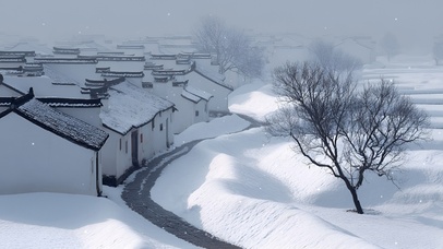 寒村雪径