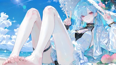 莫宁-海边泳装少女