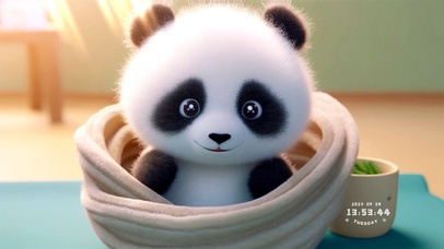 呆萌襁褓小熊猫