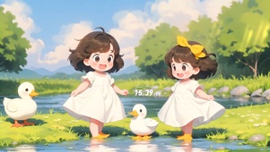 学后玩耍女孩