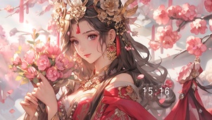 古风桃花少女