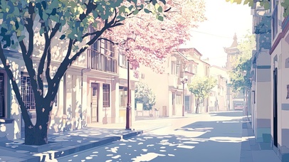 午后清新无人街道