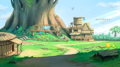 唯美治愈动漫村庄风景