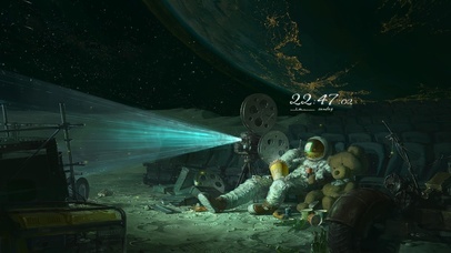 4k 梦幻太空电影院的宇航员