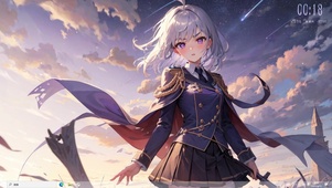 4k白毛蓝色制服jk美少女