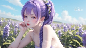 紫色薰衣草女孩