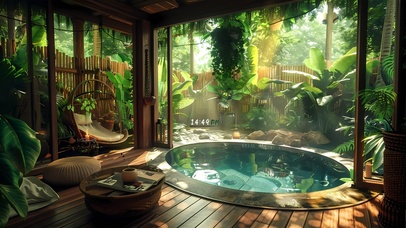 禅意绿植中式庭院