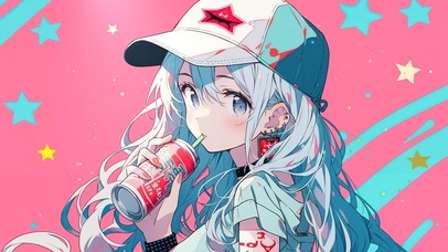 多巴胺时尚奶茶少女