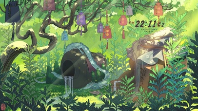 神话夏日林间醉酒神龙