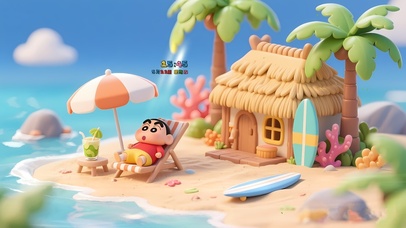蜡笔小新海边度假