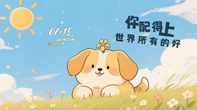 卡通狗狗治愈桌面