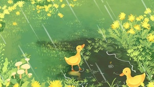 戏水鸭子  壁纸 