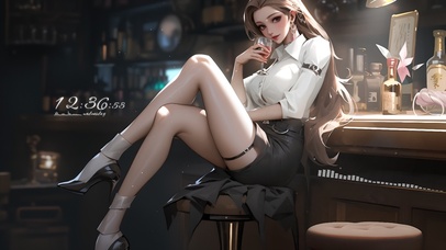 4k酒吧长发女生