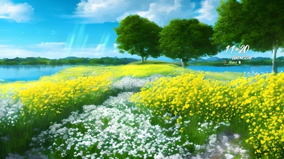 4k蓝天下油菜花