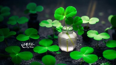 清新桌面四叶草