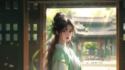 古典书香气质美女