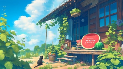 4K唯美可爱治愈夏日乡村木屋