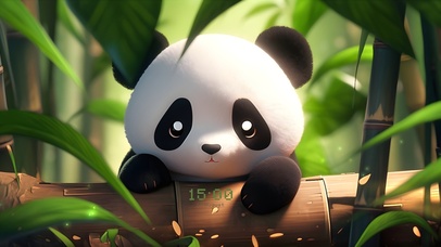 呆萌慵懒大熊猫	