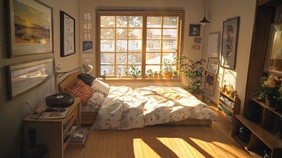 温馨房间-随时间变化