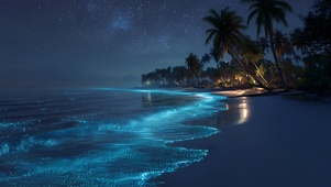 午夜发光海滩