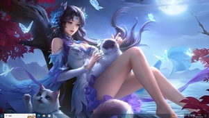 月光下的典雅古风美女
