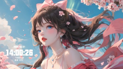 樱花飞舞里的少女