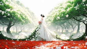 长裙花嫁女孩