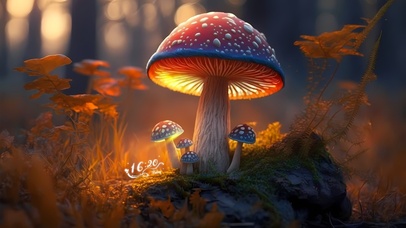 可爱荧光治愈蘑菇