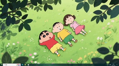 可爱草地小新主题