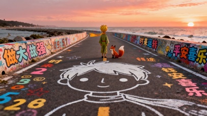 小王子的涂鸦祝福+真实涂鸦时钟