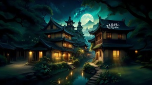 夜晚小镇